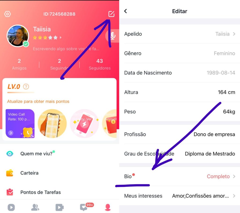 Bio iPhone Brasil Fancy app